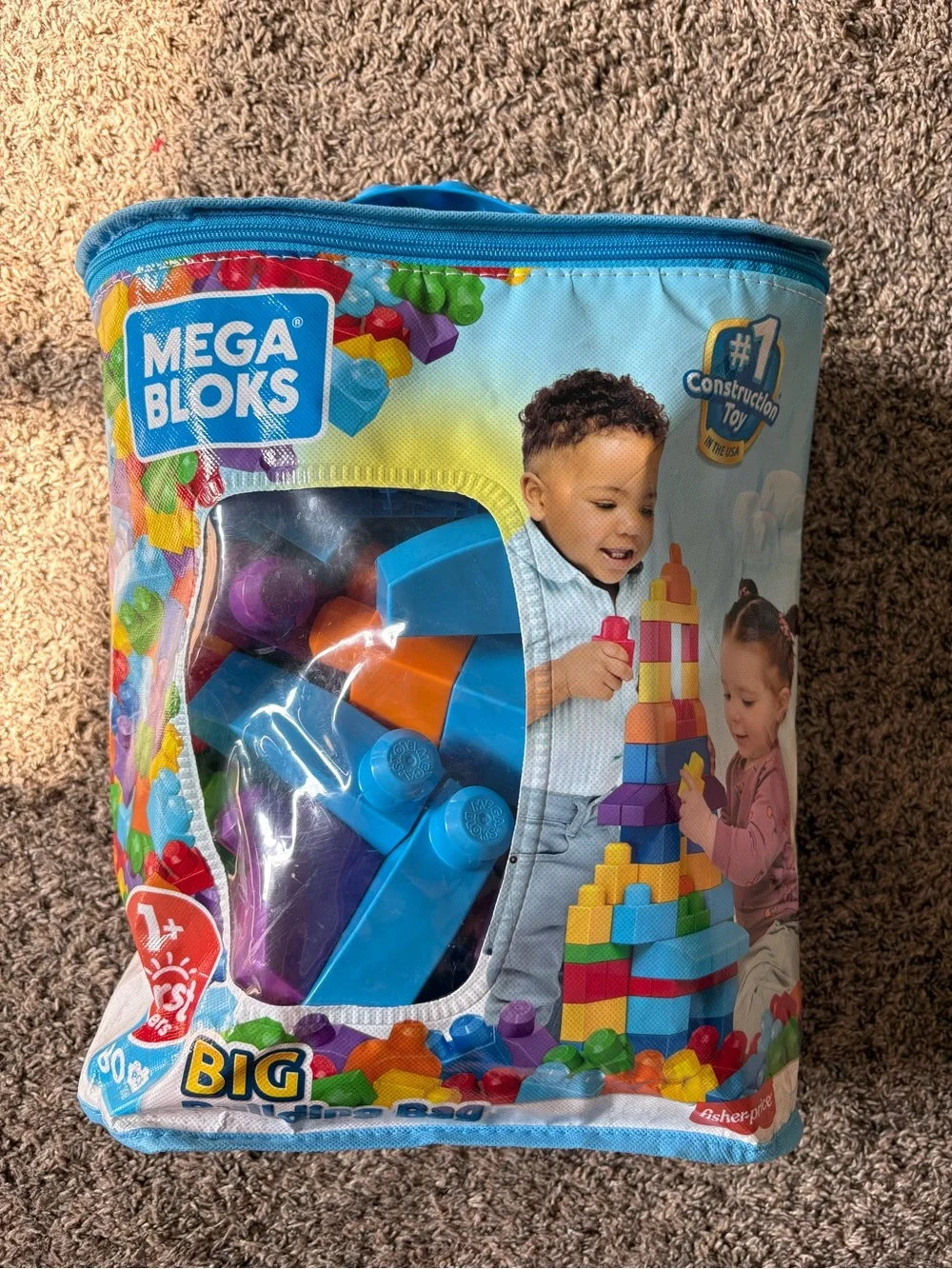 Big Building Bag — Blue & Multi-Colored Blocks